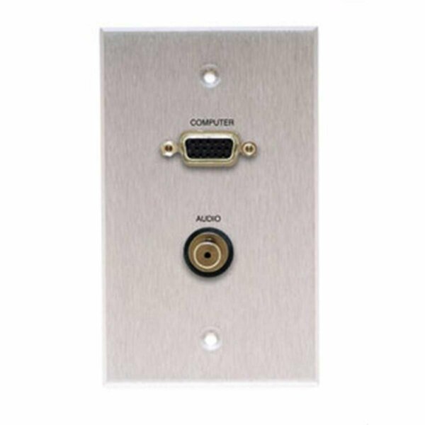 Comprehensive Single Gang Wallplate - Anodized Black - HD15- Stereo Mini - Passthru WP-1520-E-P-AB